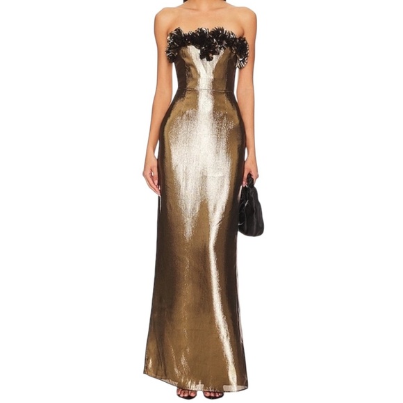LOVERS AND FRIENDS - NWT Seraphina Gown in Gold Sz XS - Picture 1 of 9